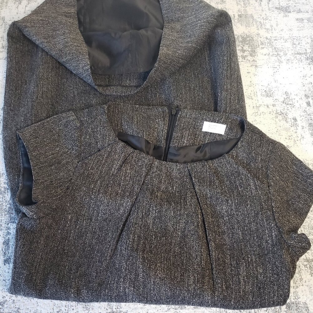 Charcoal Grey Black Formal Fall/Winter Short Sleeve Dress